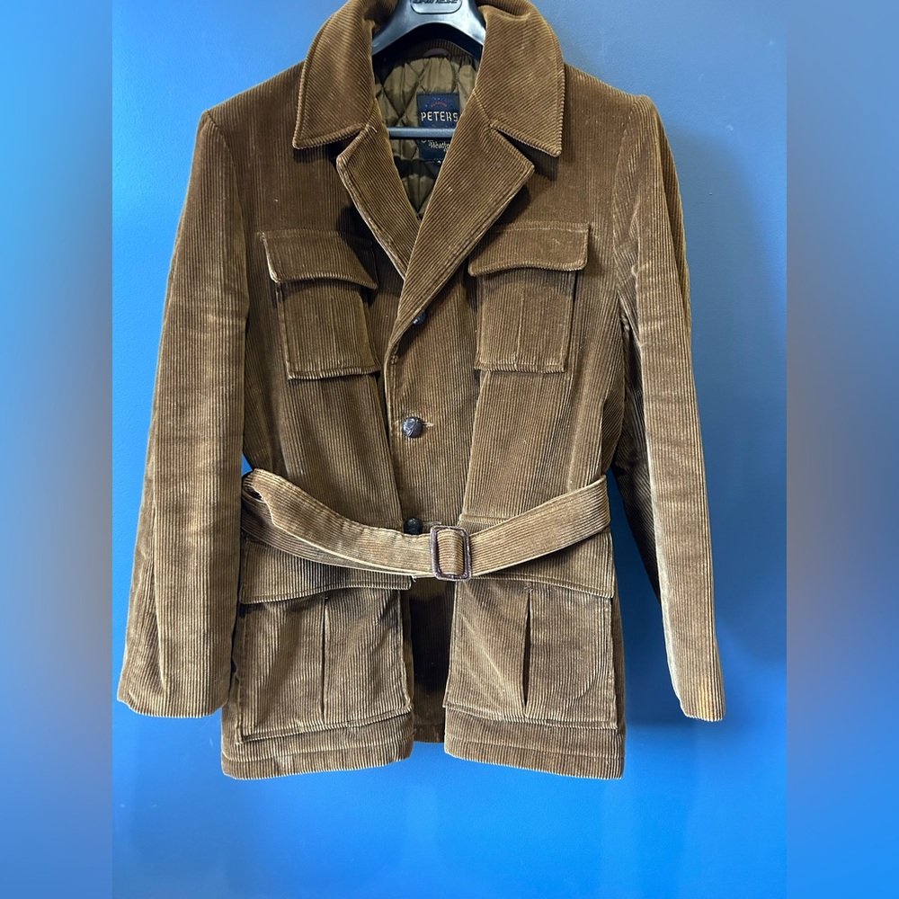 VINTAGE Beautiful Peters Camel Corduroy Field Jacket size 44